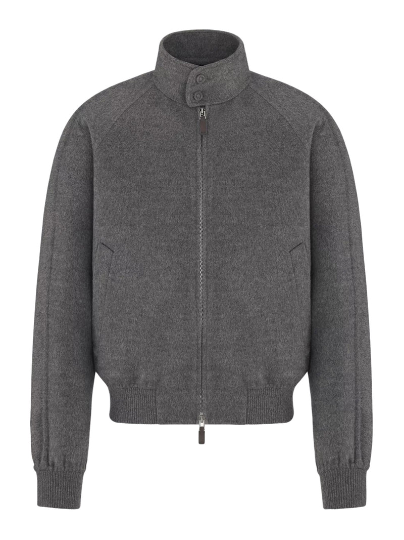 HARRINGTON JACKET IN VIRGIN WOOL AND CASHMERE