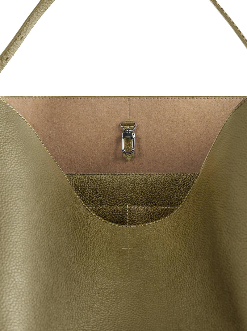 BELTED TOTE BAG IN HAMMERED CALFSKIN