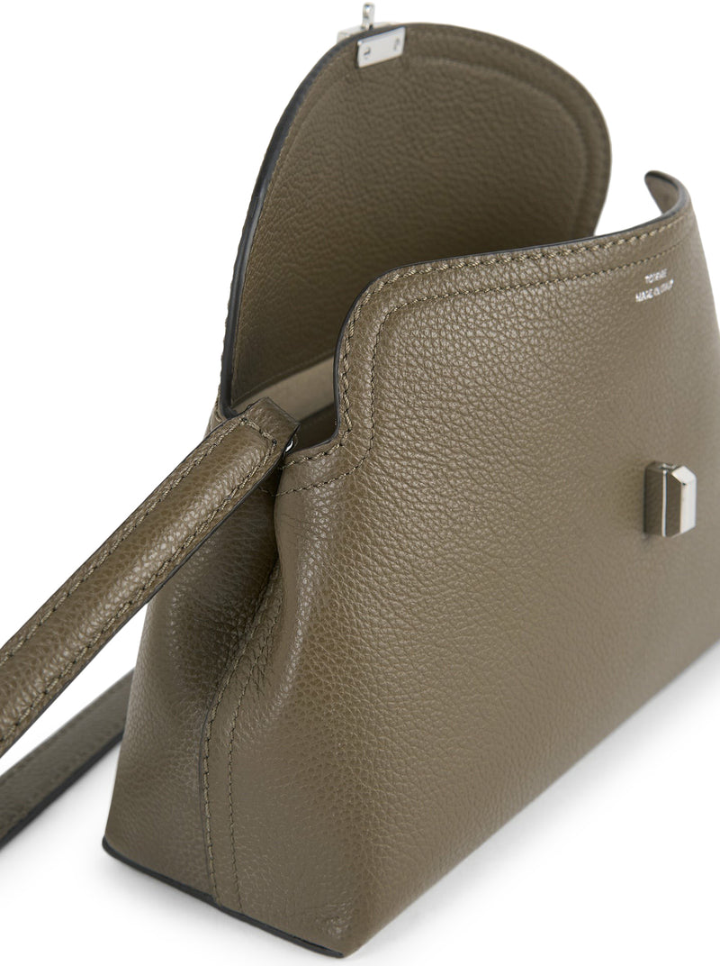 T-LOCK HAMMERED LEATHER CLUTCH