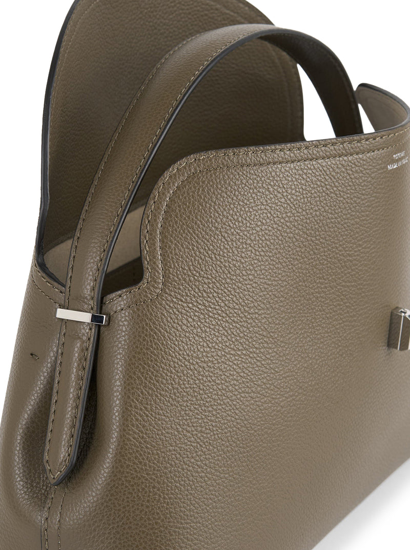 T-LOCK HANDBAG IN GRAINED LEATHER