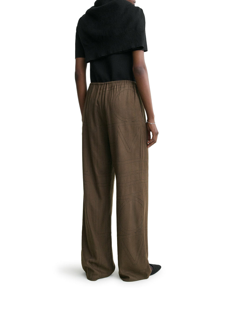 MONOGRAM FLANNEL TROUSERS