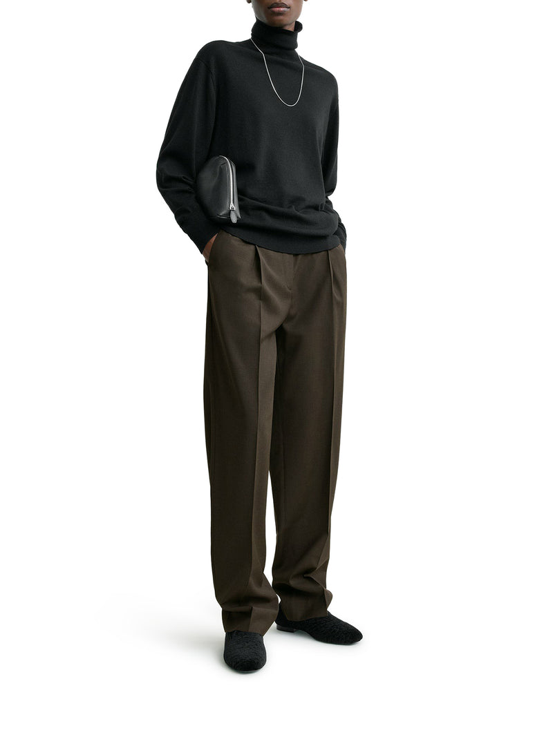 TAILORED WOOL BLEND TROUSERS