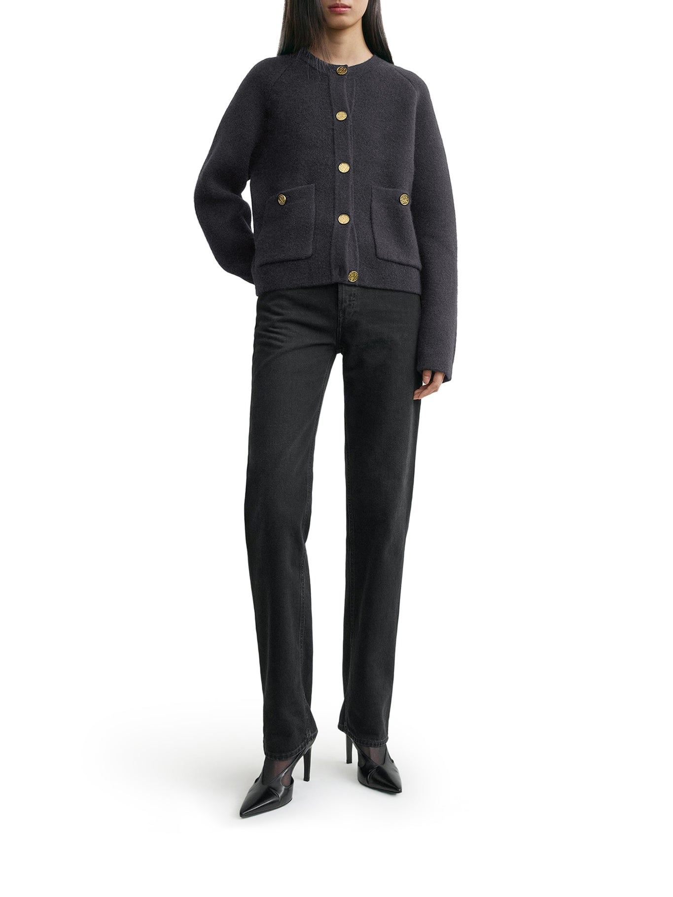 CARDIGAN WITH HAMMERED BUTTONS