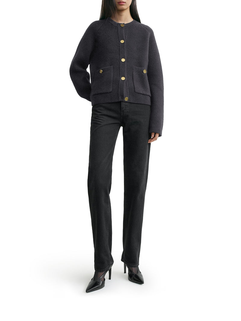 CARDIGAN WITH HAMMERED BUTTONS