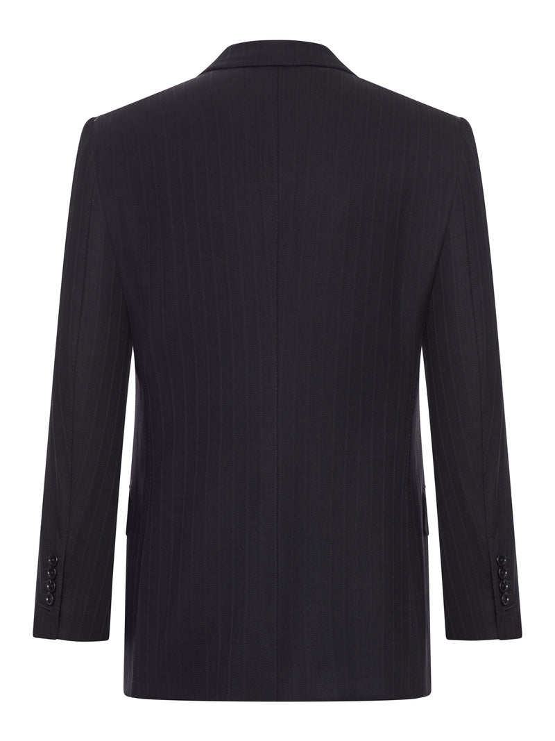 DOUBLE-BREASTED PINSTRIPED WOOL JACKET