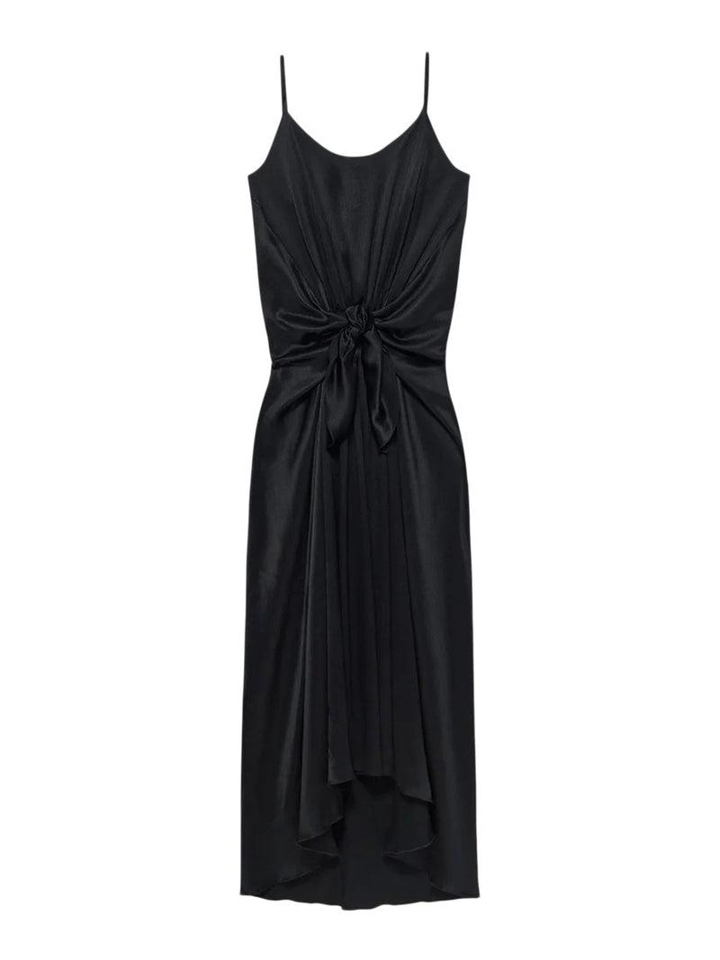 SILK DRESS WITH KNOT AT THE WAIST
