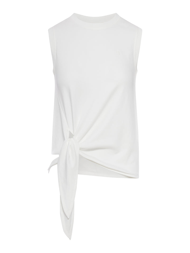 COTTON TANK TOP WITH KNOTTED HEM