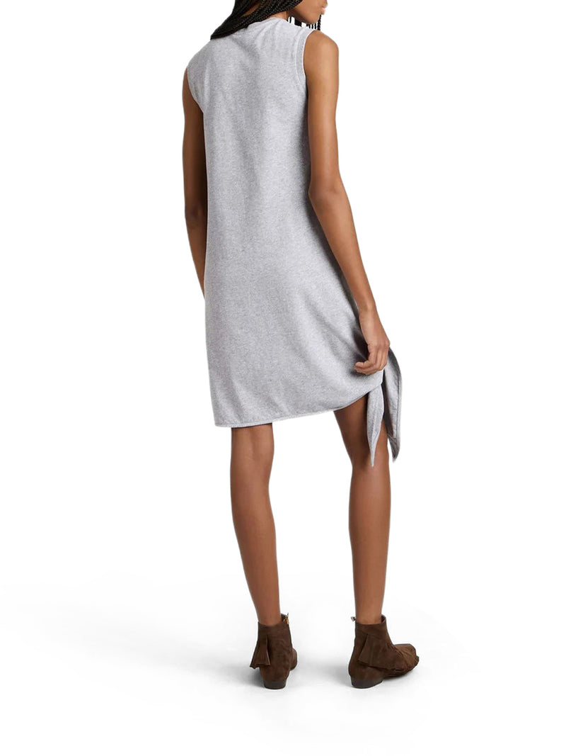 KNOTTED HEM DRESS IN MEDIUM GREY MÉLANGE