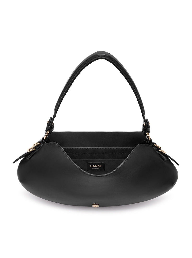 B-KAT BLACK LEATHER BAGUETTE BAG