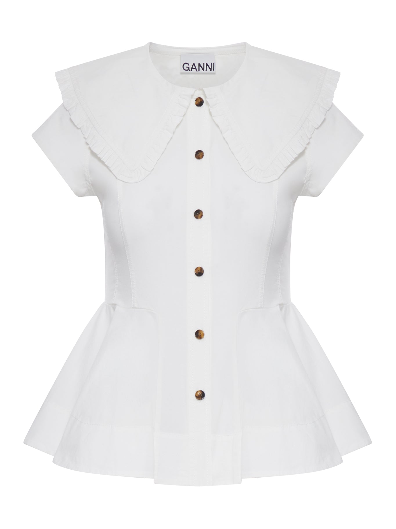 SHORT COTTON SHIRT WITH RUFFLES