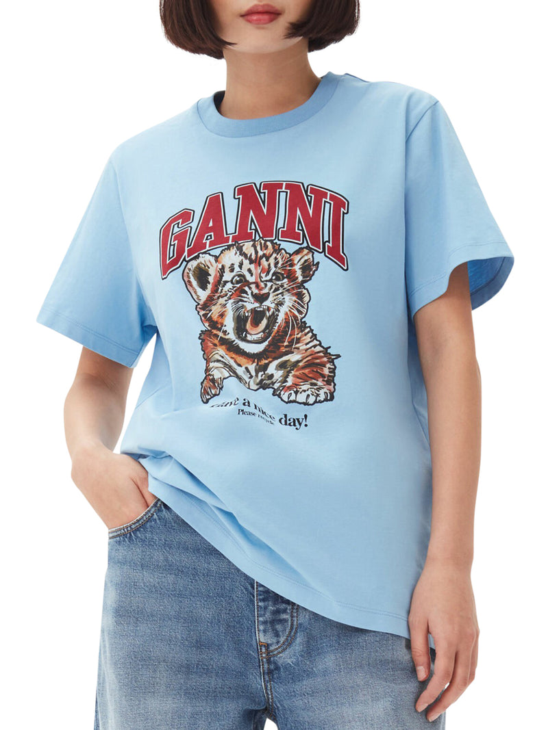 COTTON JERSEY T-SHIRT WITH TIGER PRINT