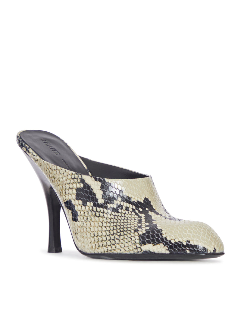 SNAKESKIN PRINT MULE