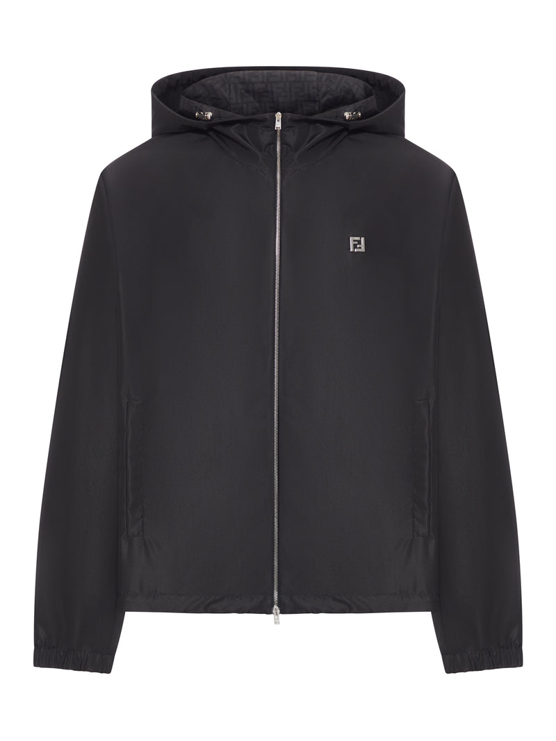 BLACK TECHNICAL FABRIC JACKET