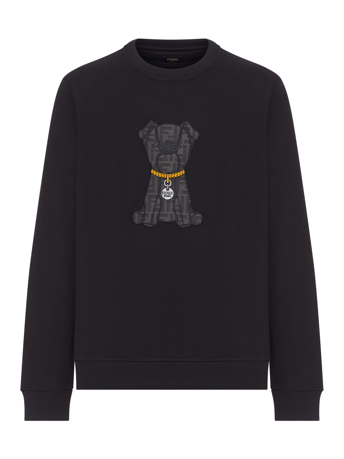 BLACK COTTON CREW NECK SWEATSHIRT