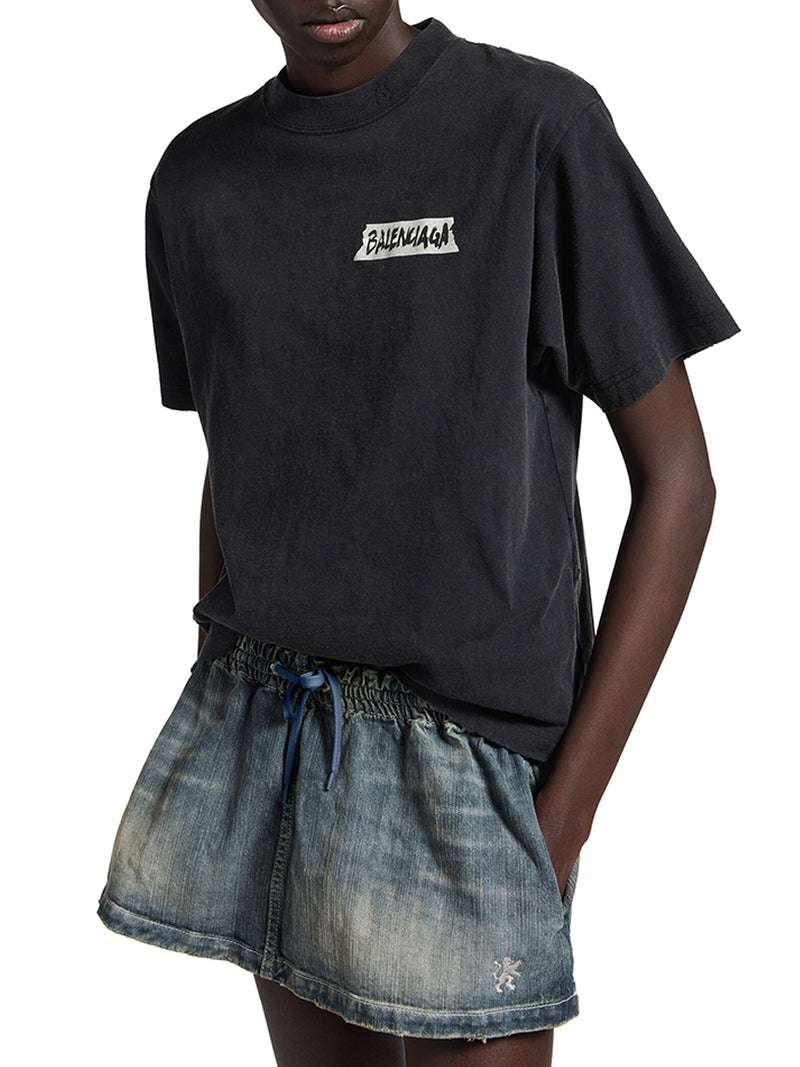 WOMEN`S MEDIUM FIT MASKING TAPE T-SHIRT