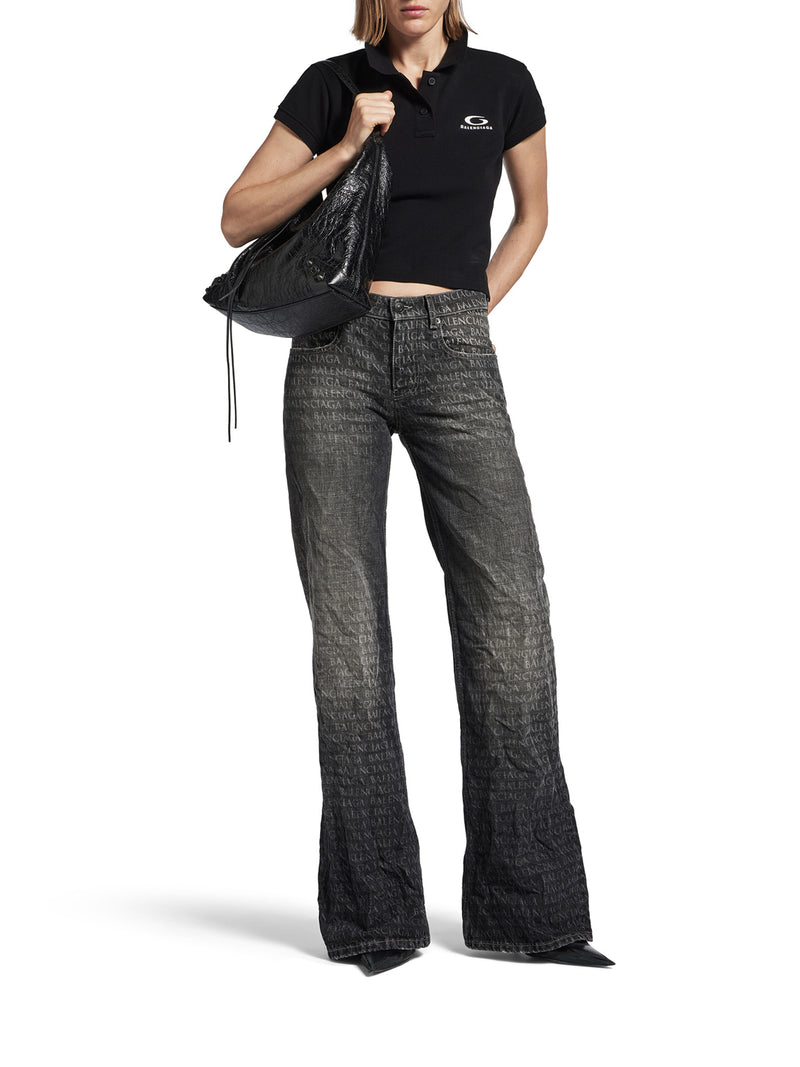 WOMEN`S BLACK WIDE-LEG TROUSERS
