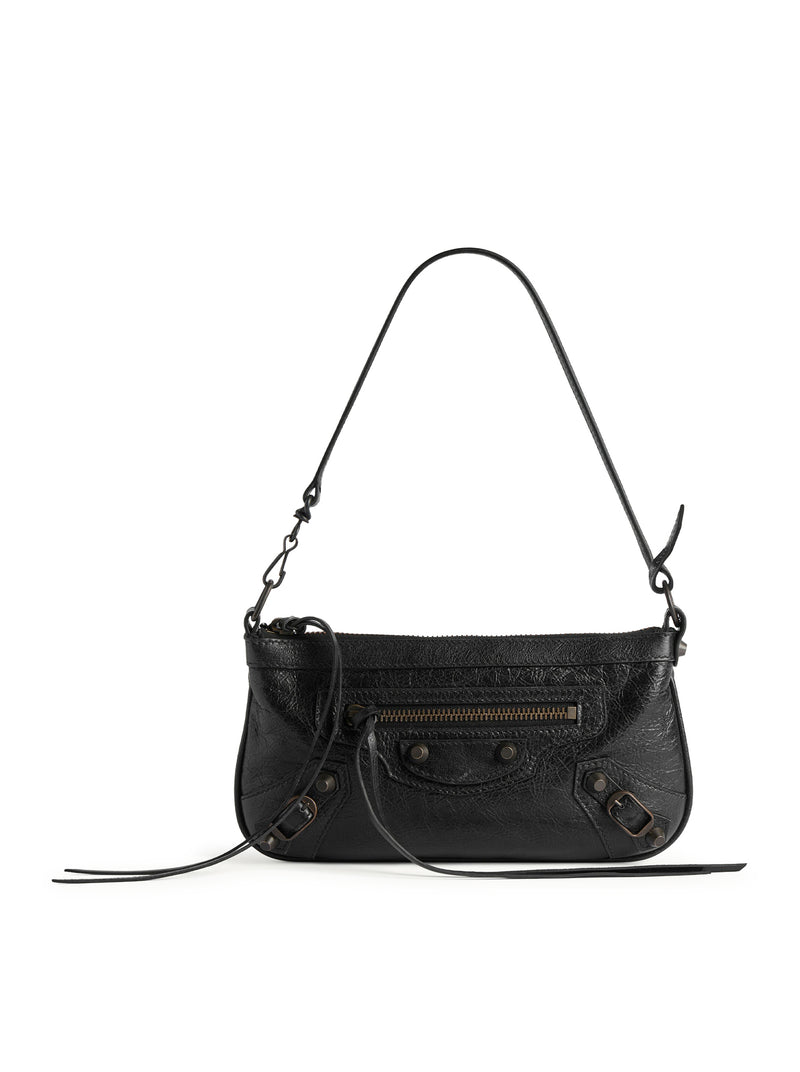 LE CITY CLUTCH WITH SHOULDER STRAP IN ARENA LAMBSKIN