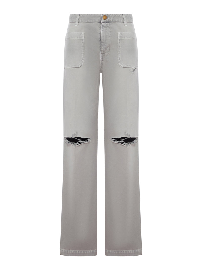 COTTON DENIM CURT JEANS