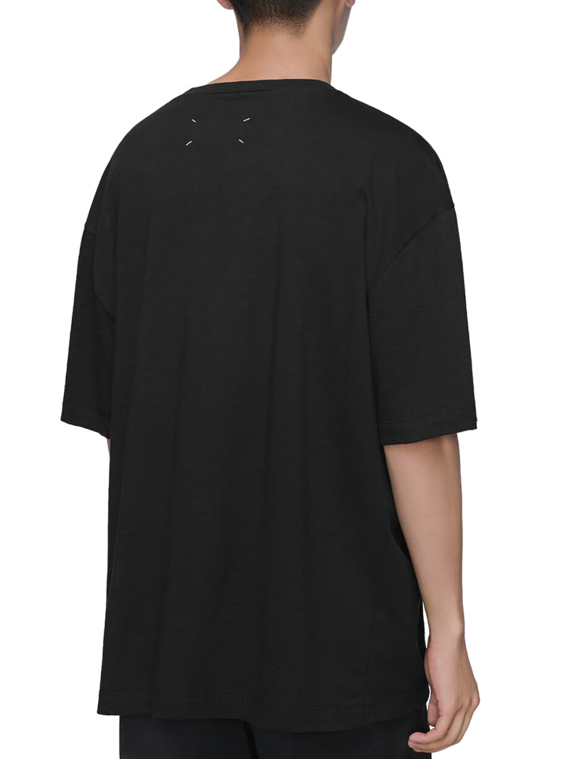 COTTON T-SHIRT WITH TONE-ON-TONE LETTERING PRINT