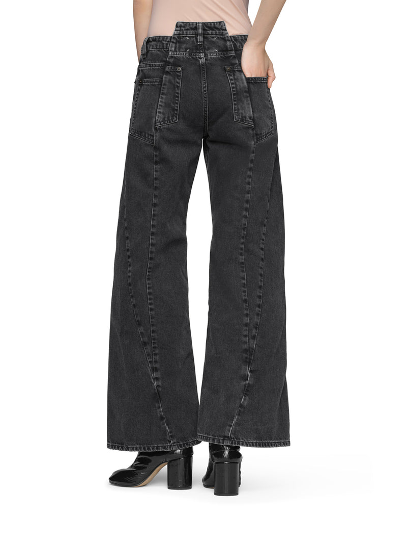 ASYMMETRIC 5-POCKET DENIM JEANS