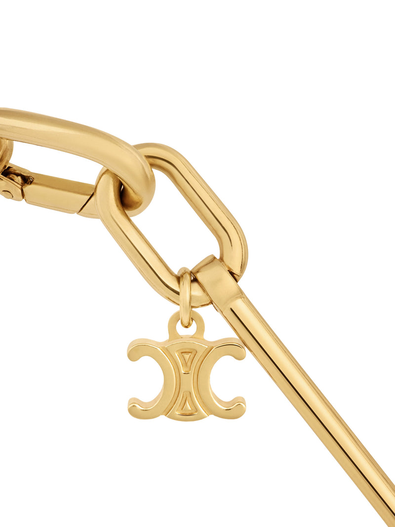 SHORT AND THIN CELINE CHARMS NECKLACE IN RHODIUM-PLATED BRASS