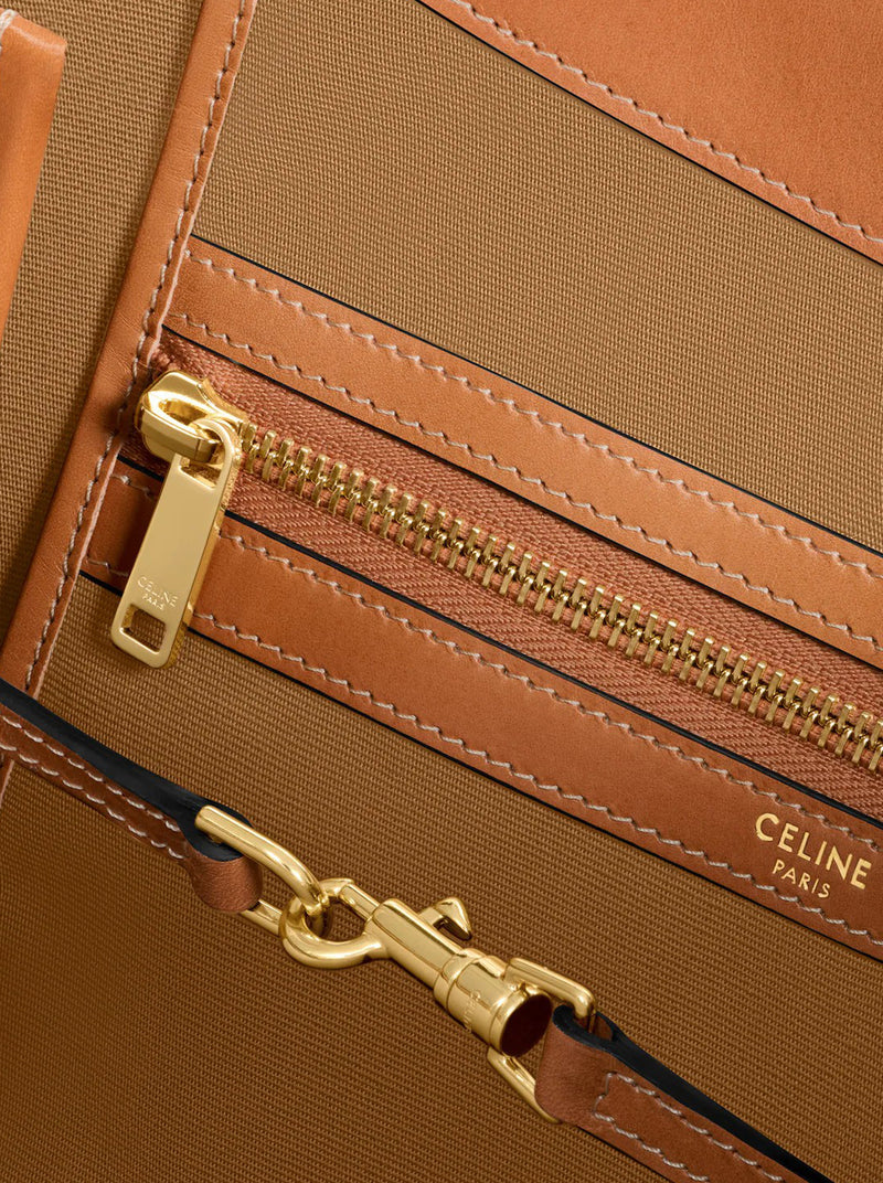 MEDIUM FLAT SHOPPER IN TRIOMPHE FABRIC