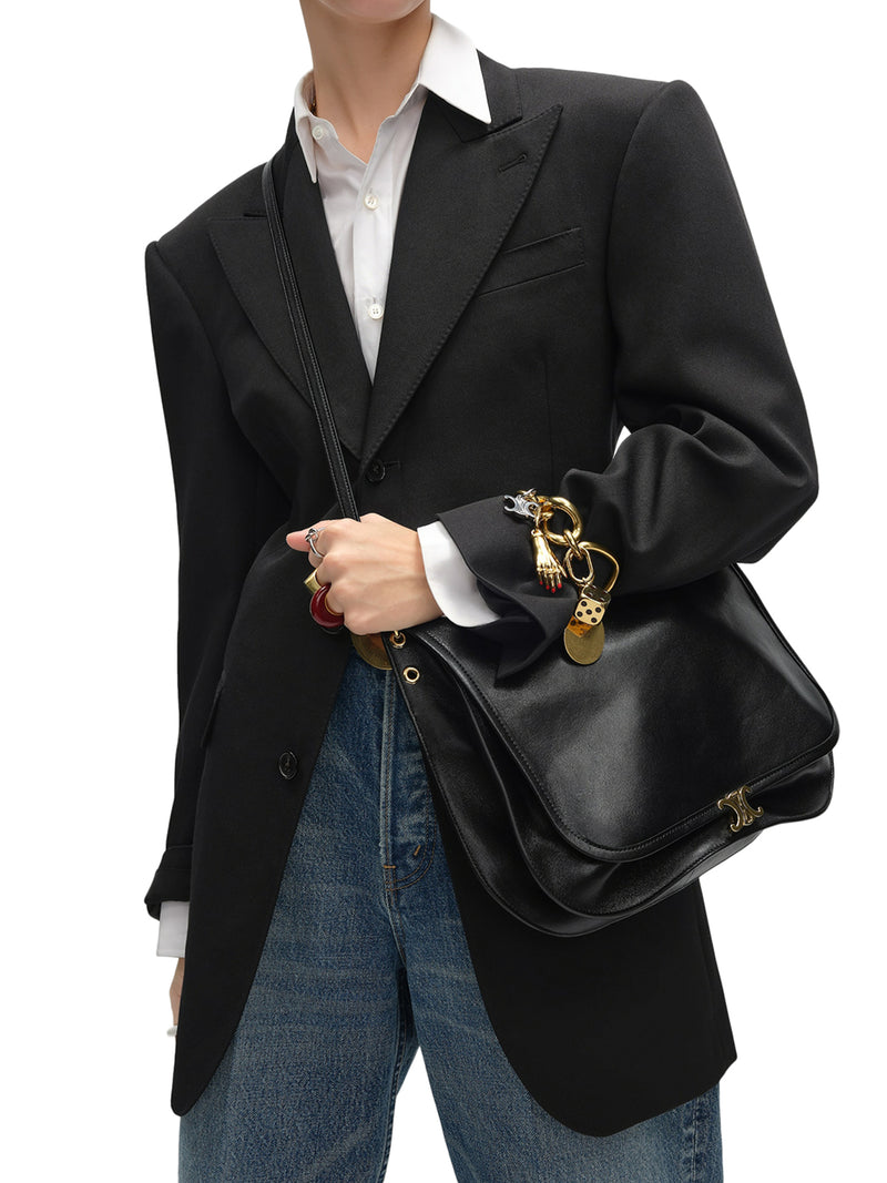 TRIOMPHE SOFT SADDLEBAG IN SOFT POLISHED CALFSKIN