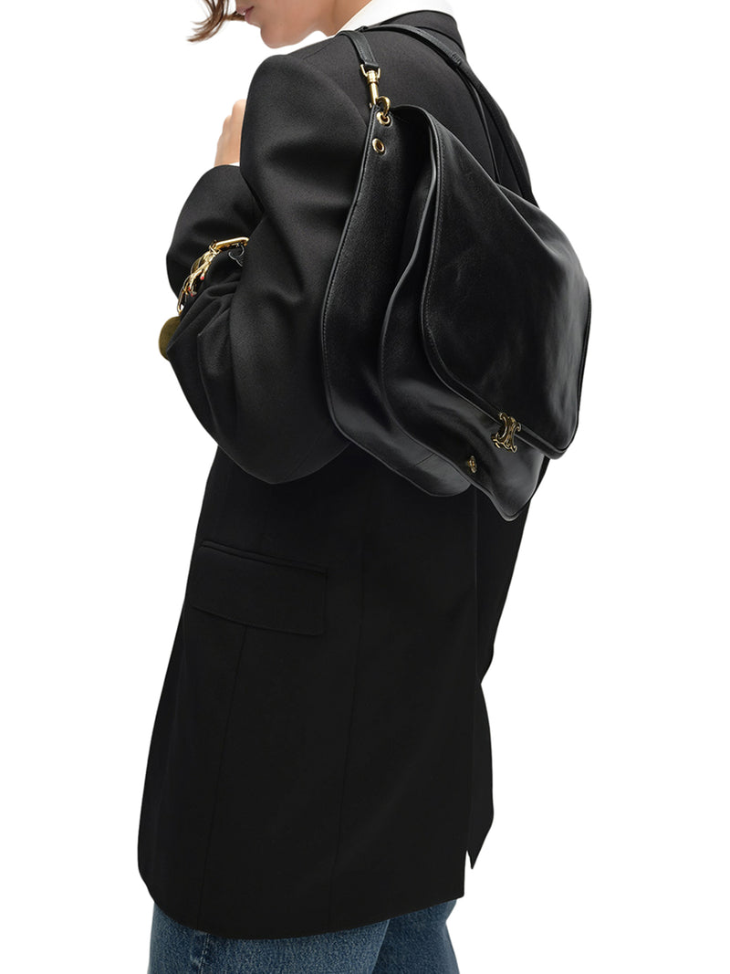 TRIOMPHE SOFT SADDLEBAG IN SOFT POLISHED CALFSKIN