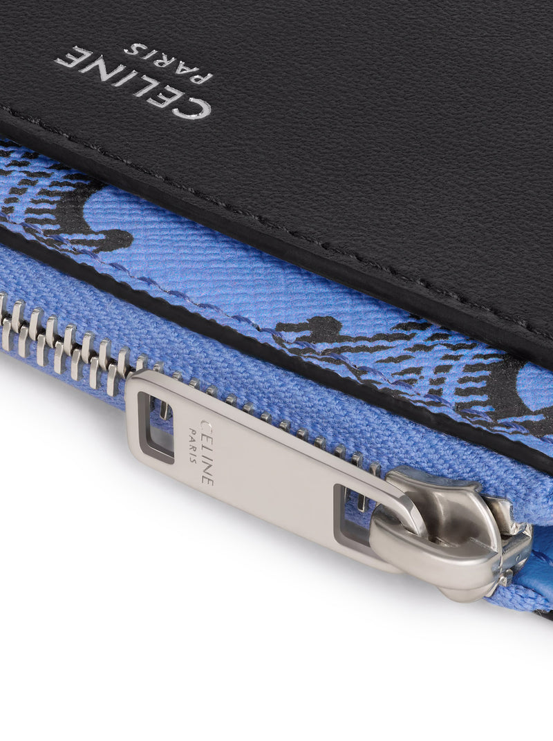 ZIP-UP CARD HOLDER IN TRIOMPHE CANVAS AND LAMBSKIN