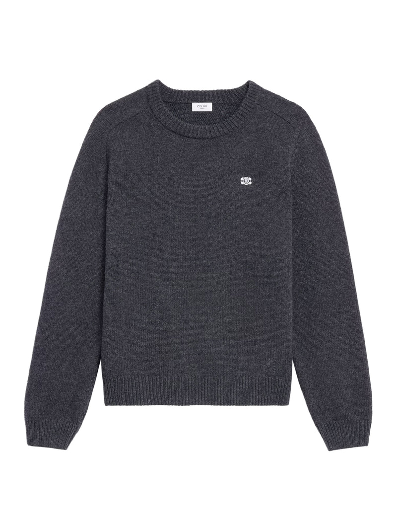 CREW NECK SWEATER IN WOOL AND CASHMERE