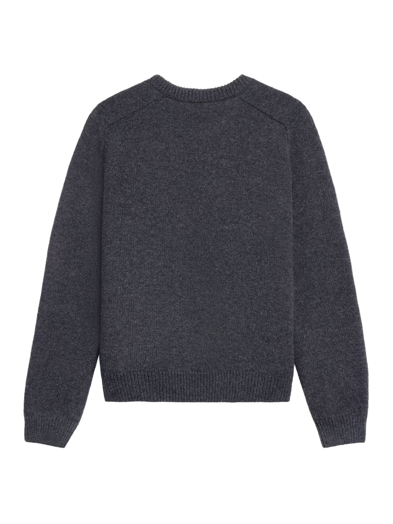 CREW NECK SWEATER IN WOOL AND CASHMERE