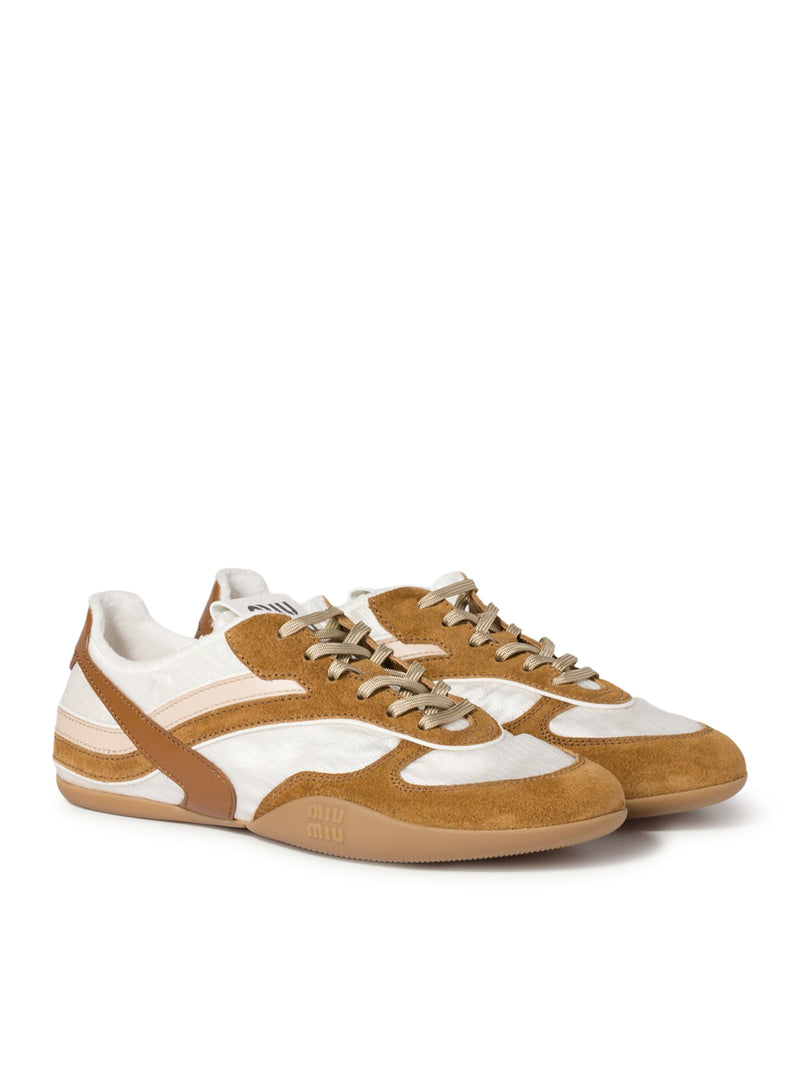GYMNASIUM SNEAKERS IN TECHNICAL FABRIC AND SUEDE