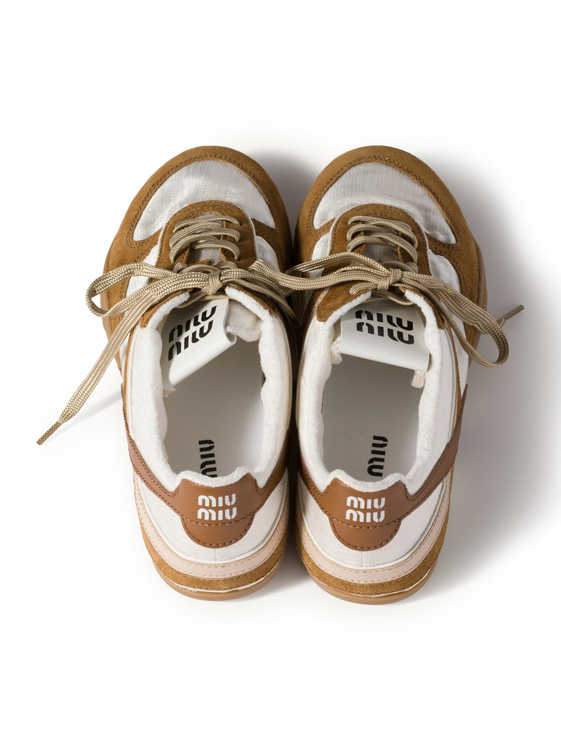 GYMNASIUM SNEAKERS IN TECHNICAL FABRIC AND SUEDE