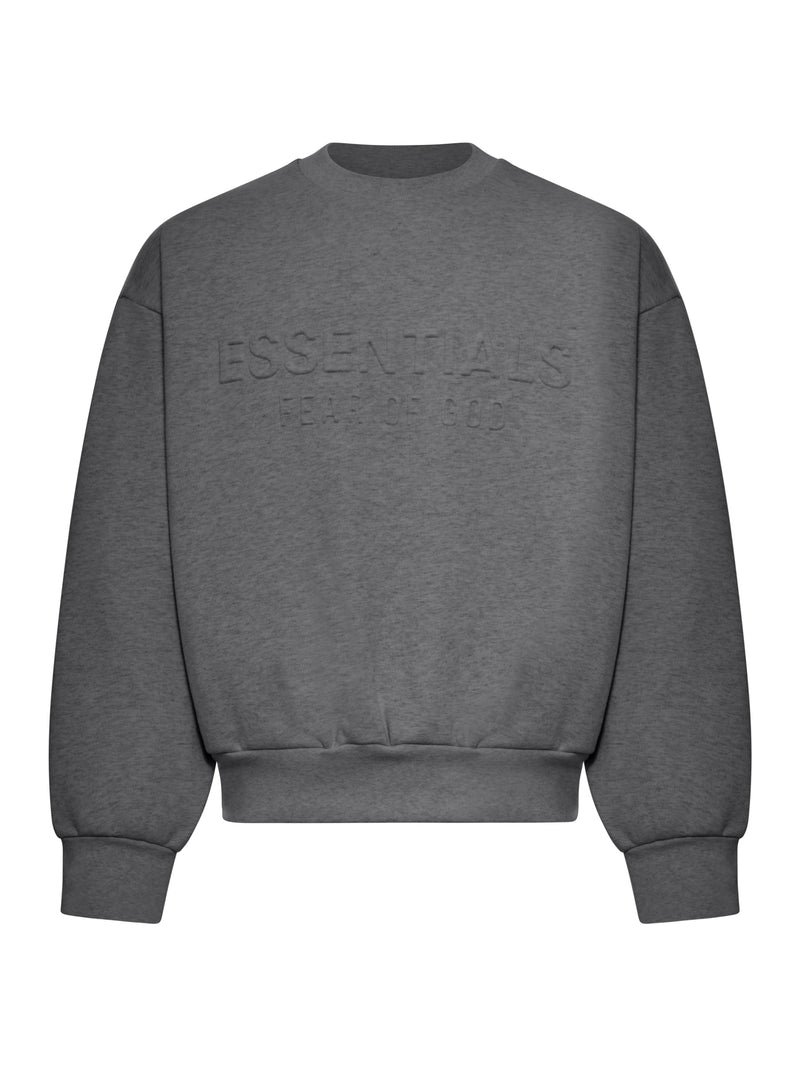CREW NECK SWEATSHIRT WITH EMBOSSED LOGO