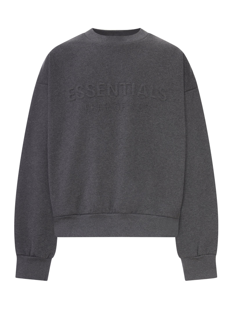 CREW NECK SWEATSHIRT WITH EMBOSSED LOGO