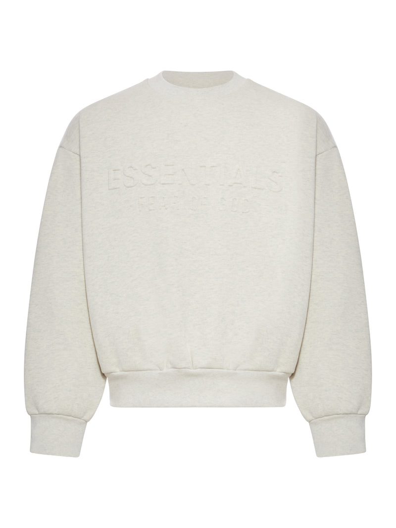 CREW NECK SWEATSHIRT WITH EMBOSSED LOGO