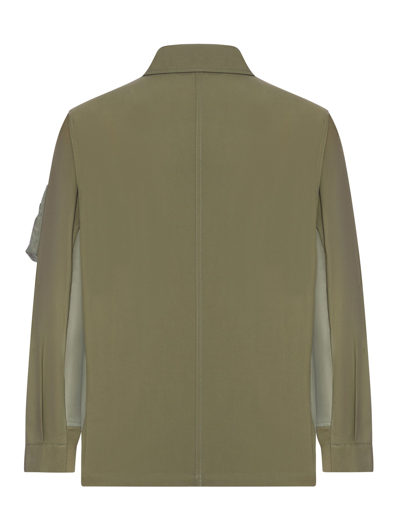 COTTON JACKET WITH NYLON DETAILS APPLIED