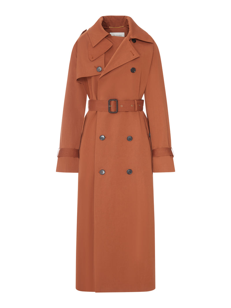 TRENCH COAT IN WATER-REPELLENT COTTON AND SILK