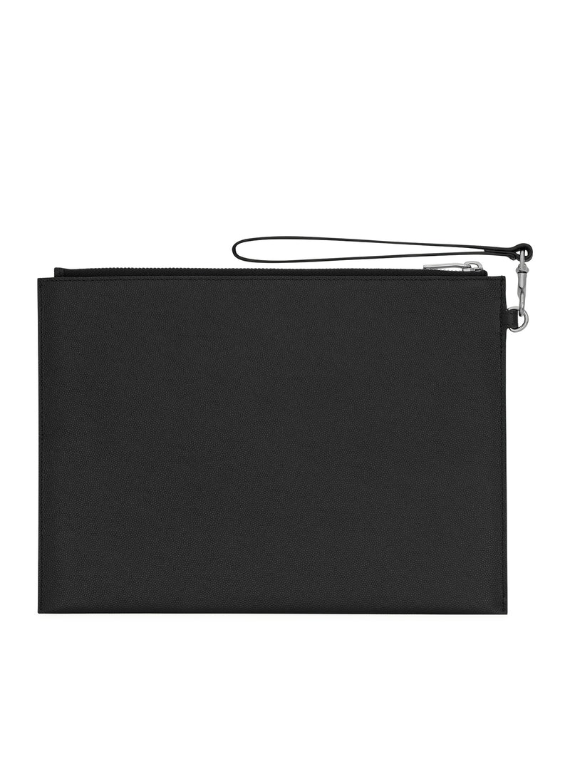 GRAIN DE POUDRE EMBOSSED LEATHER TABLET HOLDER WITH ZIP