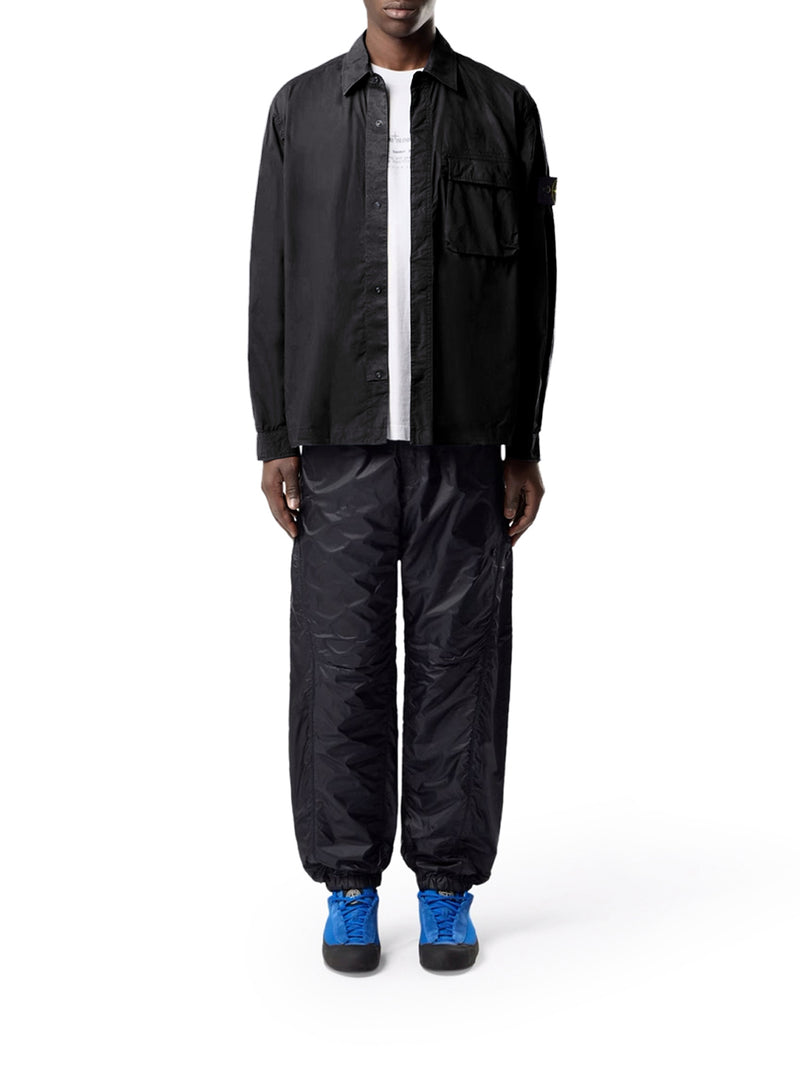 STRETCH COTTON CANVAS OVERSHIRT WITH FLAP POCKET ON THE CHEST