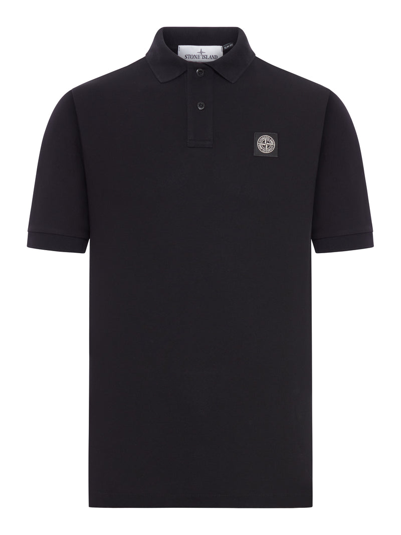 COTTON POLO SHIRT WITH COMPASS LOGO PATCH