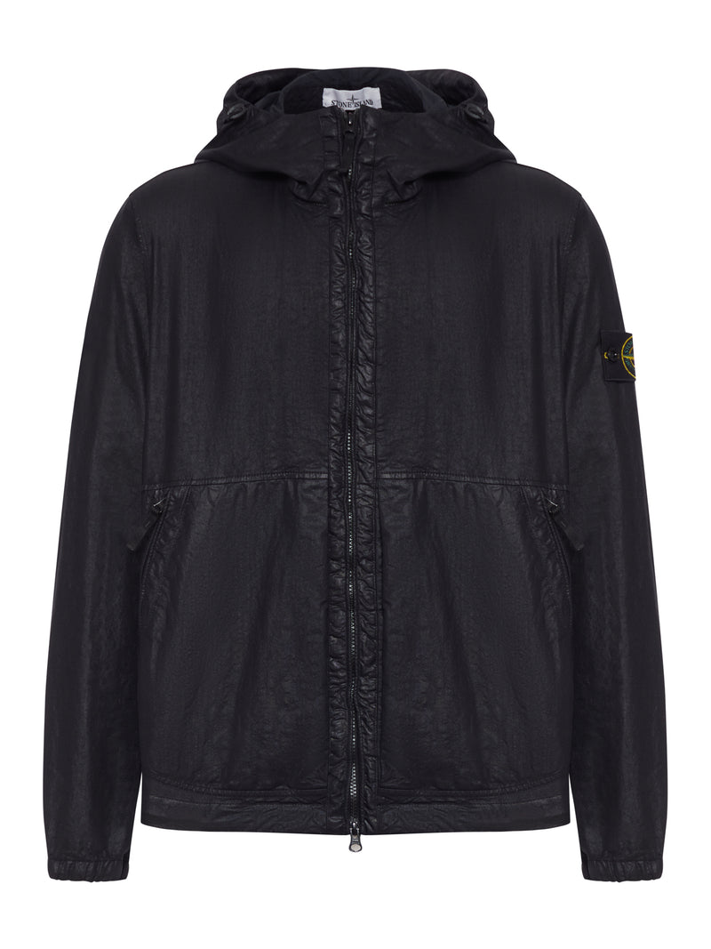 TECHNICAL FABRIC JACKET WITH HOOD AND ZIP