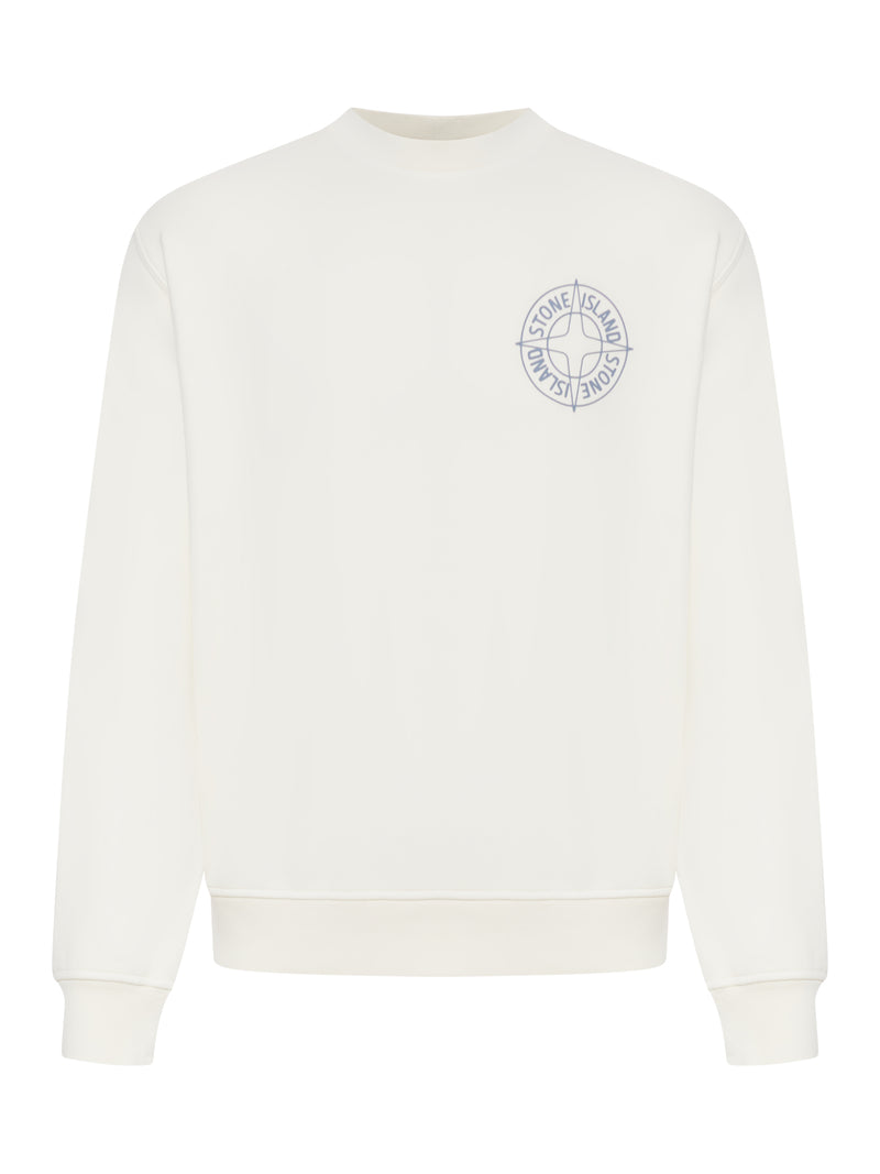 CREW NECK SWEATSHIRT WITH "OUTLINE COMPASS" PRINT