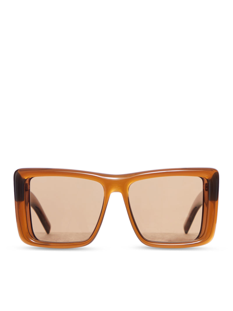 TRANSPARENT SQUARE SUNGLASSES WITH OVERSIZED INJECTION FRAME AND NYLON LENSES