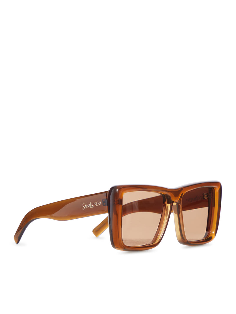 TRANSPARENT SQUARE SUNGLASSES WITH OVERSIZED INJECTION FRAME AND NYLON LENSES