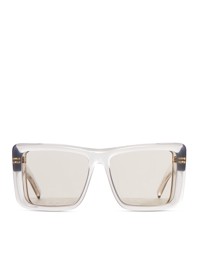 TRANSPARENT SQUARE SUNGLASSES WITH OVERSIZED INJECTION FRAME AND NYLON LENSES