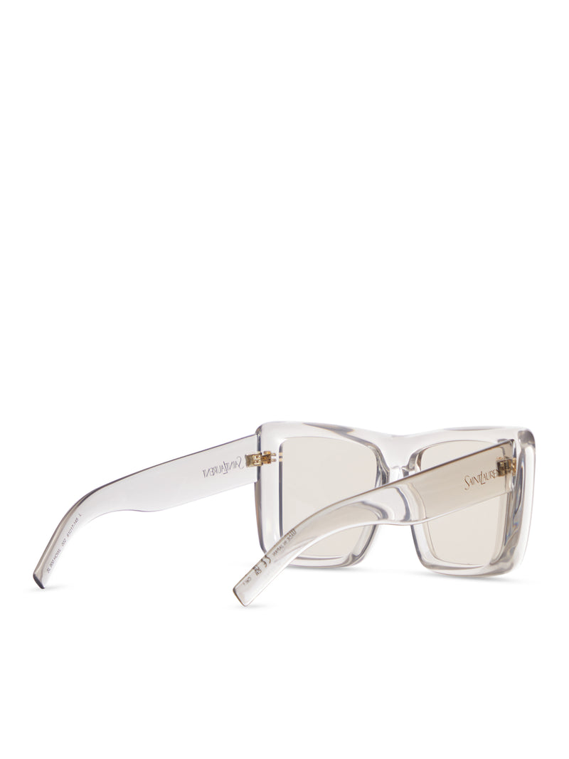 TRANSPARENT SQUARE SUNGLASSES WITH OVERSIZED INJECTION FRAME AND NYLON LENSES