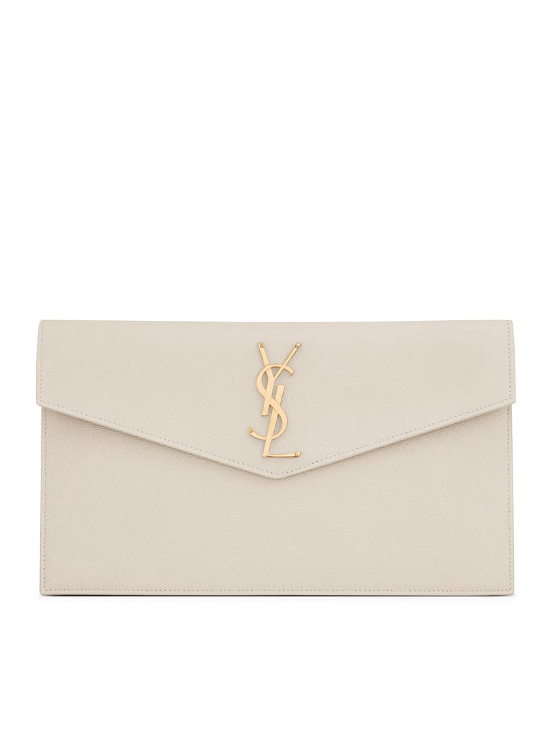 UPTOWN CLUTCH IN GRAIN DE POUDRE EMBOSSED LEATHER