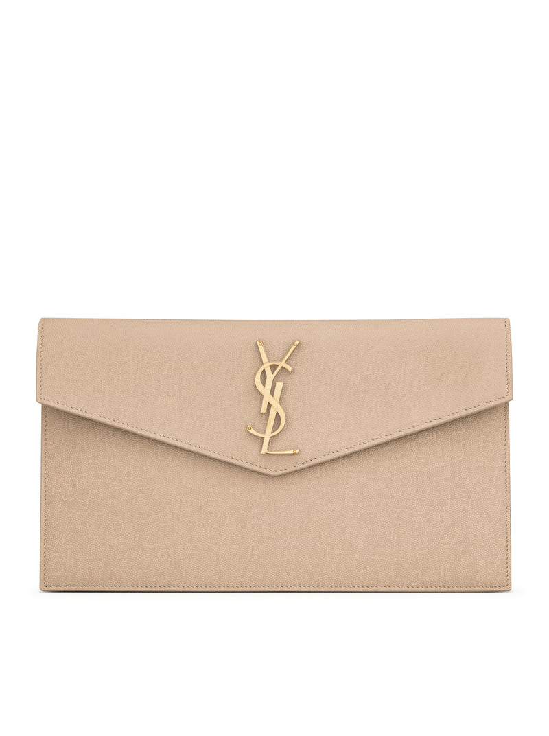 UPTOWN CLUTCH IN GRAIN DE POUDRE EMBOSSED LEATHER