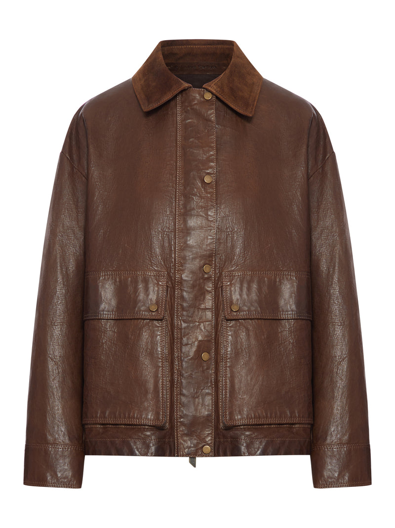 WAXED LEATHER WORK JACKET